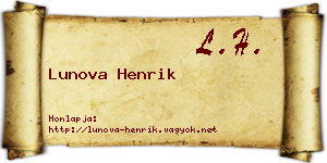 Lunova Henrik névjegykártya